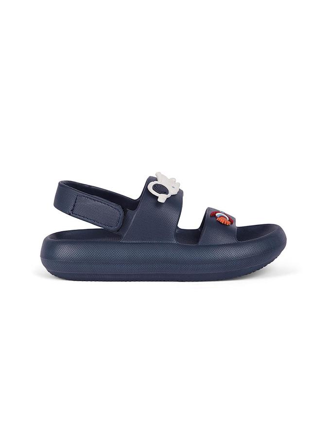 R&B Boys Navy Applique Work Sandal With Velcro Closure