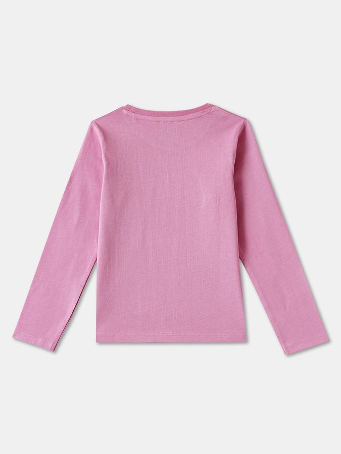 Girls Cotton Regular Fit Crew Neck Graphic T-shirt