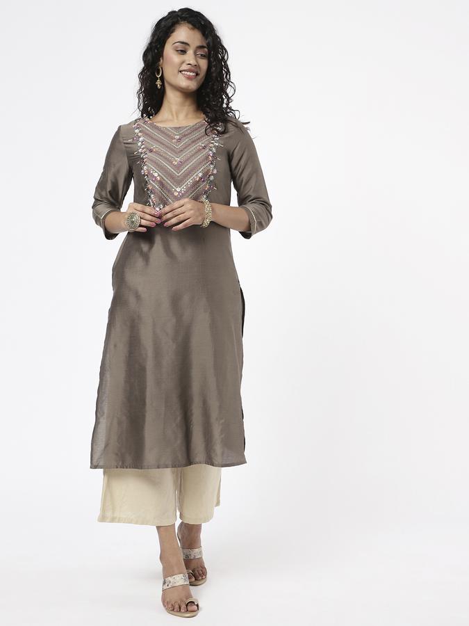 R&B Women Grey Kurtas image number 1