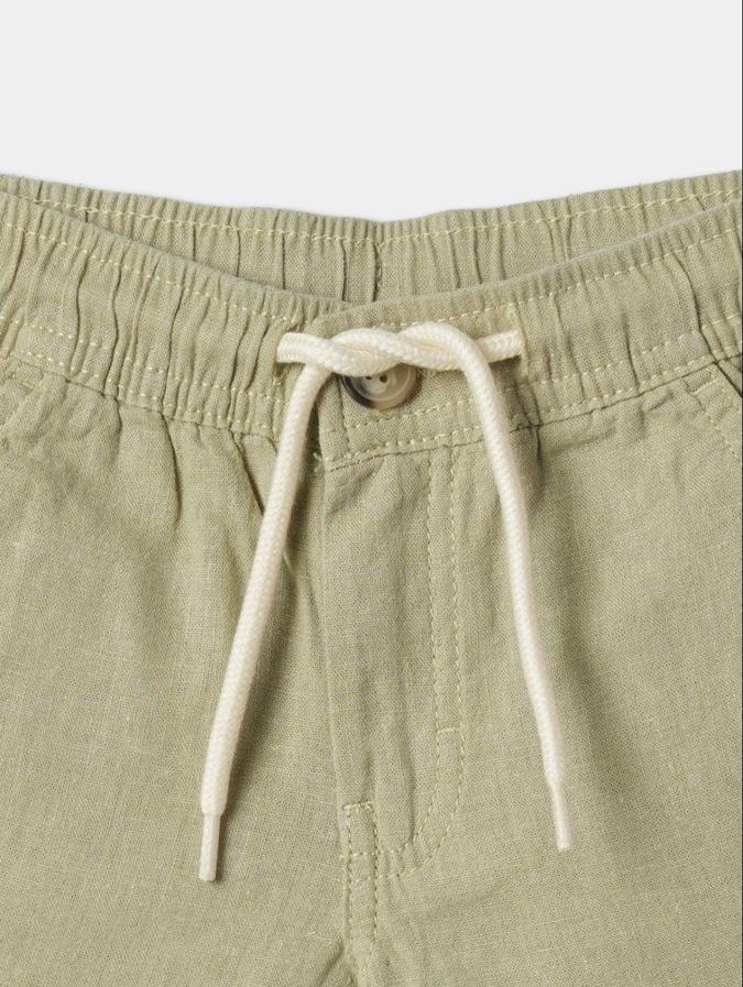 R&B Olive Regular Fit Mid-Rise Solid Boys Shorts