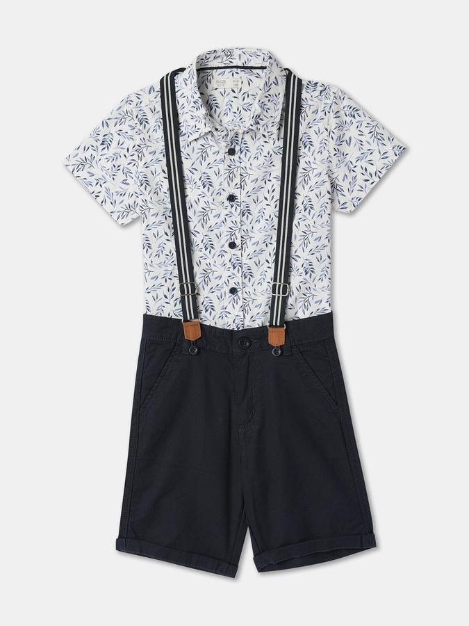 Boys Micro Print Suit Set image number 0