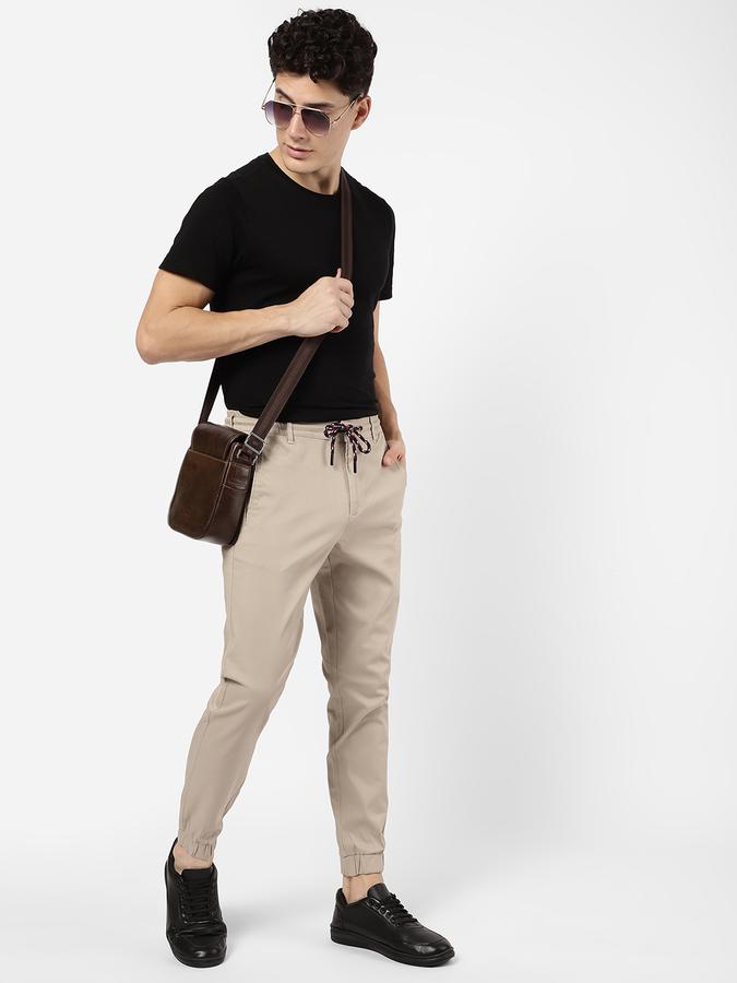 R&B Men Beige Casual Trousers image number 1