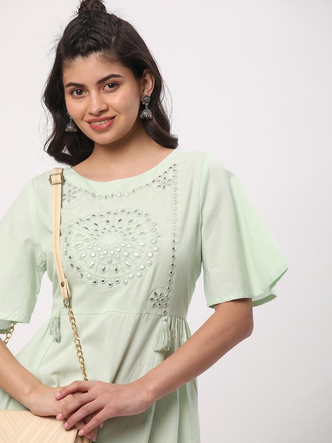 Women Cotton Embellished A-Line Ethnic Dress