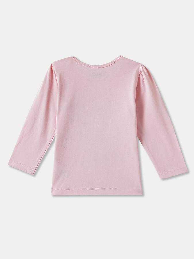 Girls Cotton Regular Fit Crew Neck Graphic T-shirt