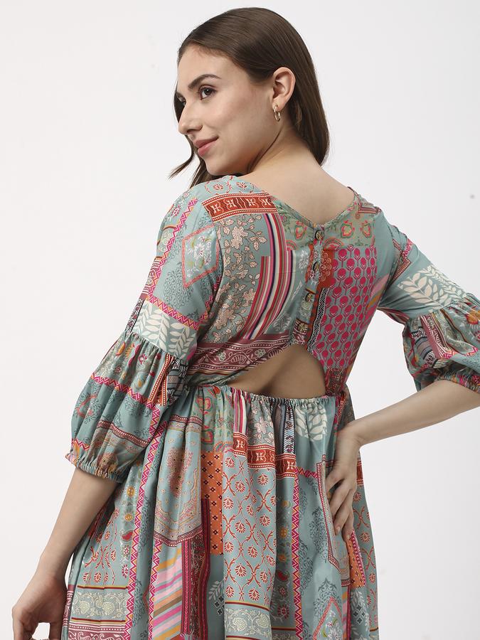 Women Polyester Printed Empire Waist Ethnic Dress