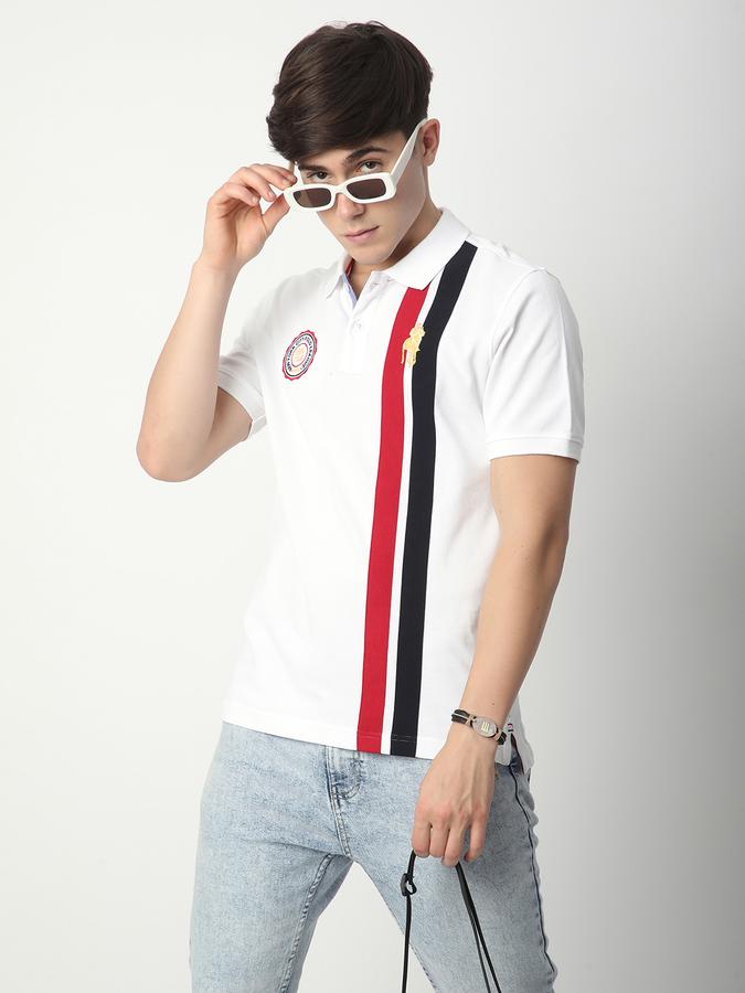 Graphic Print Men Polo Neck T-Shirt image number 0