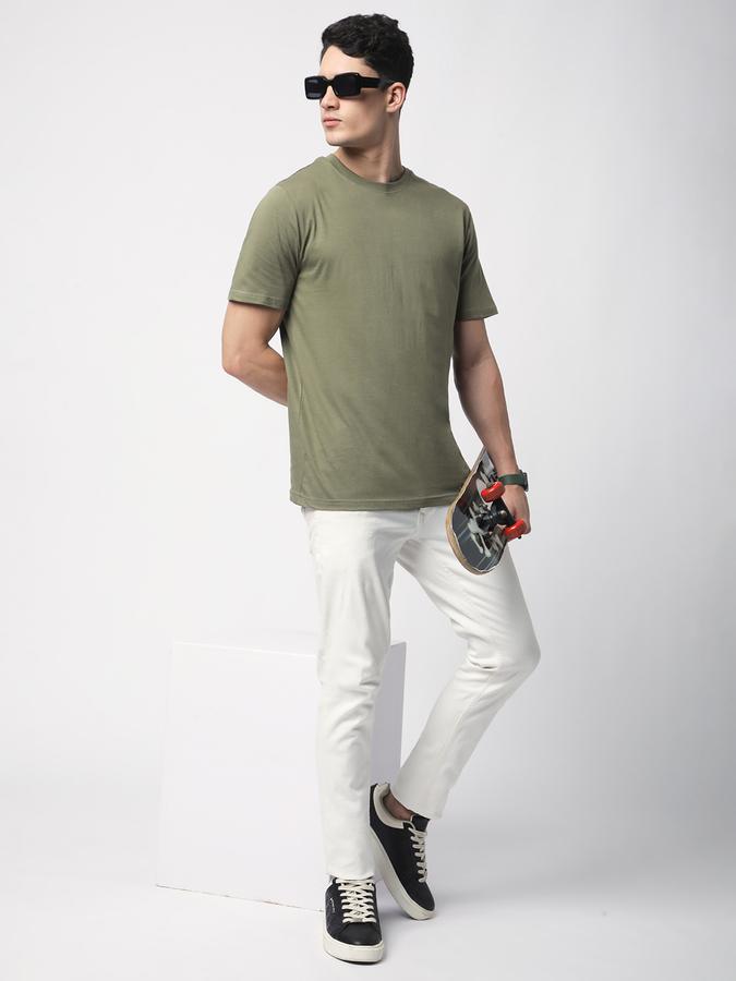 R&B MENS SOLID CASUAL T-SHIRT WITH ROUND NECK AND SHORT SLEEVES image number 1