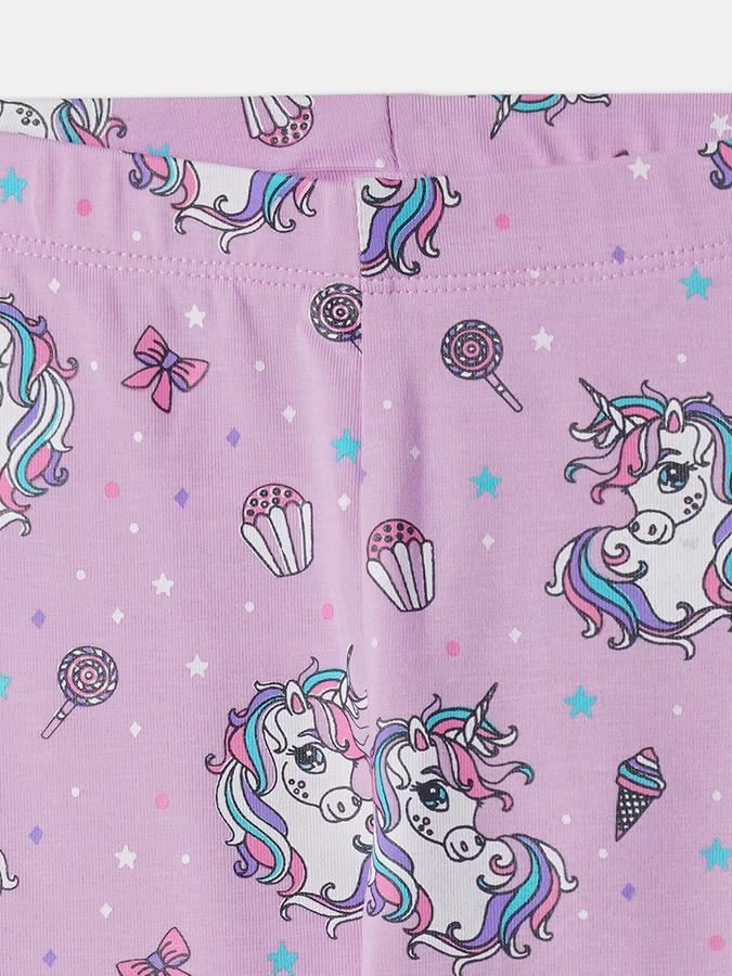 Girls Unicorn Print Leggings image number 3