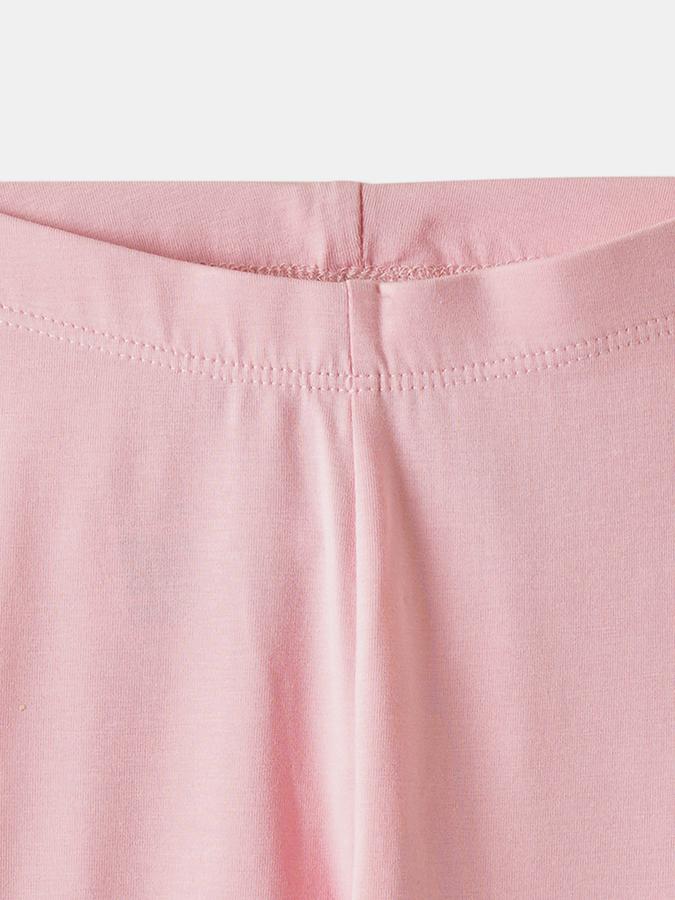 Girls Cotton Blend Fitted Elastic Waist Solid Leggings