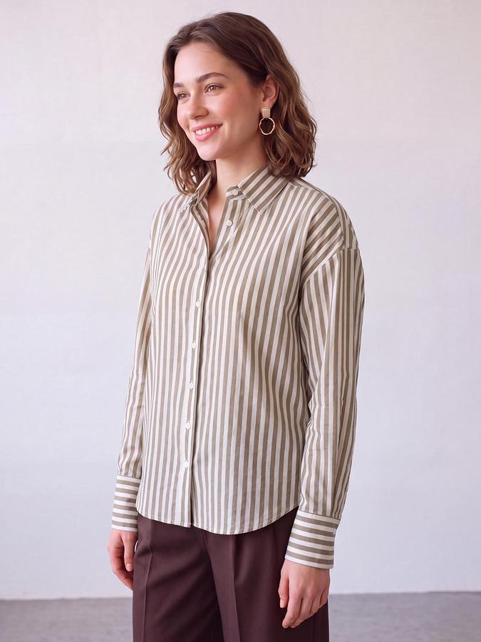 R&B Women Yellow Vertical Stripes Long Sleeves Regular Fit Shirt