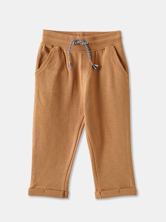 Boys Cotton Embroidered Hoodie And Drawstring Trousers Set