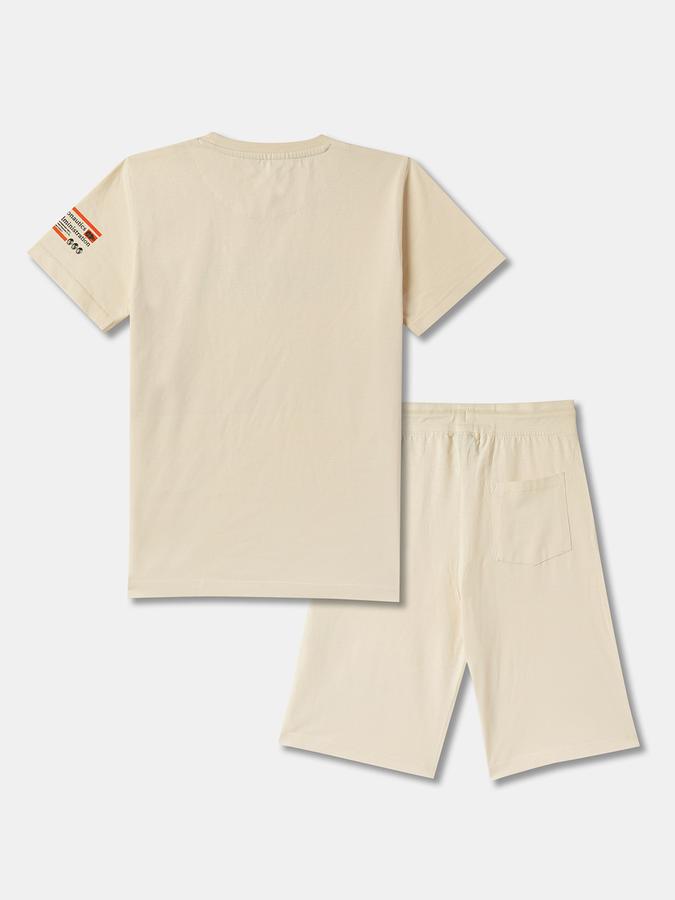 Boys Typographic Print T-Shirt & Shorts Set data-index=