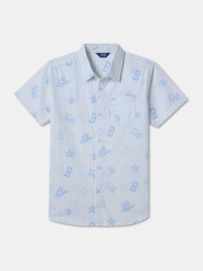 Boys Regular Fit Short Sleeve Spread Collar Shirt