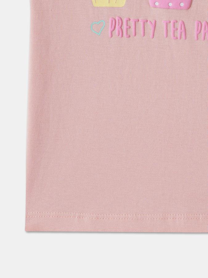 R&B Baby Girls Graphic Print Pure Cotton Regular T Shirt image number 3