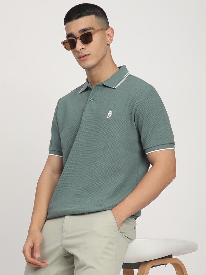 Men Polycotton Slim Fit Polo Neck Solid T-shirt