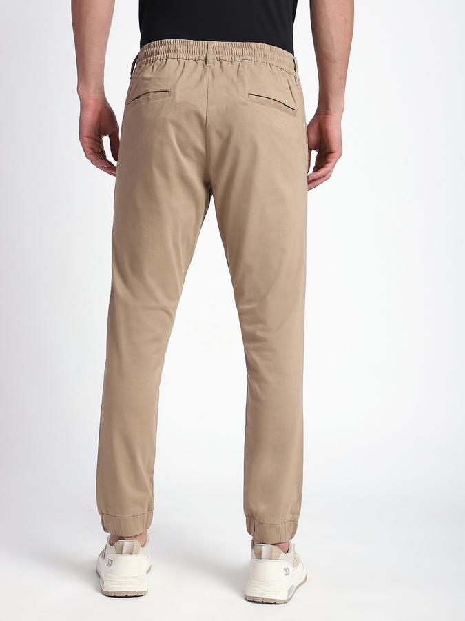 Men Cotton Blend Jogger Fit Drawstring Elastic Hem Pants