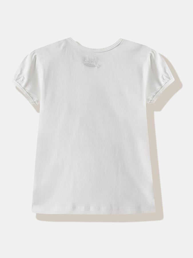 Girls Cotton Regular Fit Crew Neck Graphic T-shirt