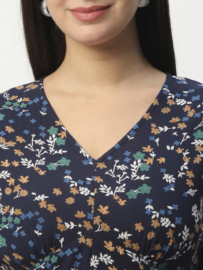 Women Floral Print A-Line Dress image number 3
