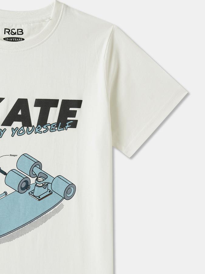 Boys Cotton Regular Fit Crew Neck Graphic T-shirt