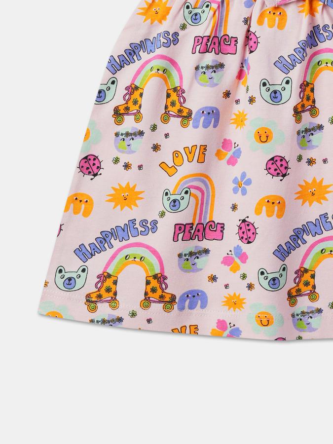 R&B Girl's All Over Printed Knit Dress image number 3