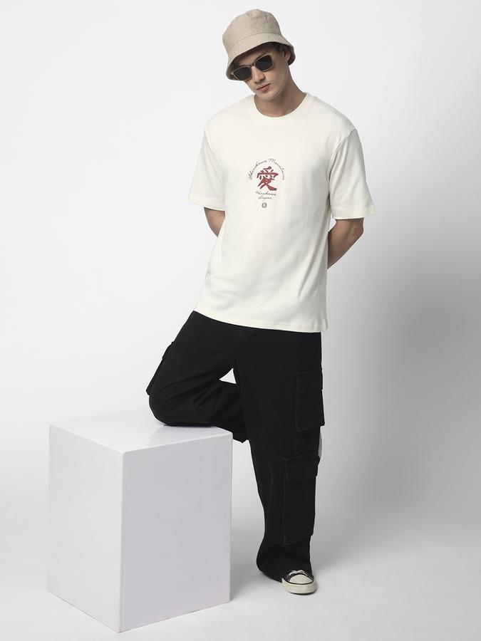 Printed T-Shirt with Crew Neck and Short Sleeves image number 1