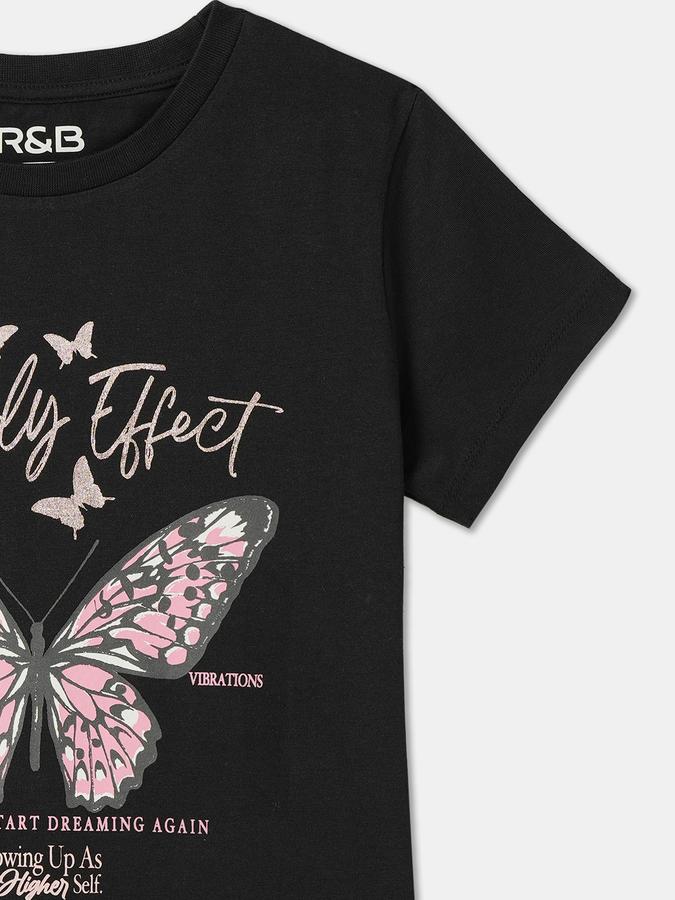 Girls Graphic Print Pure Cotton Regular T Shirt image number 2