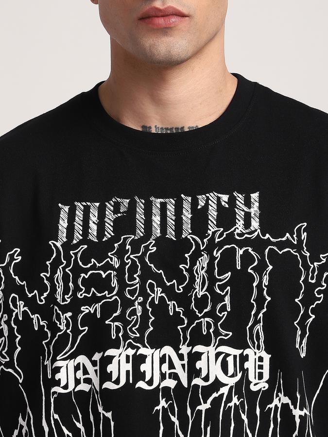 R&B Men's Black Printed T-Shirt