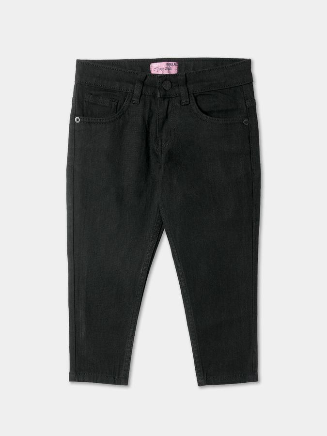 Girls Denim Regular Fit Mid-Rise Solid Jeans