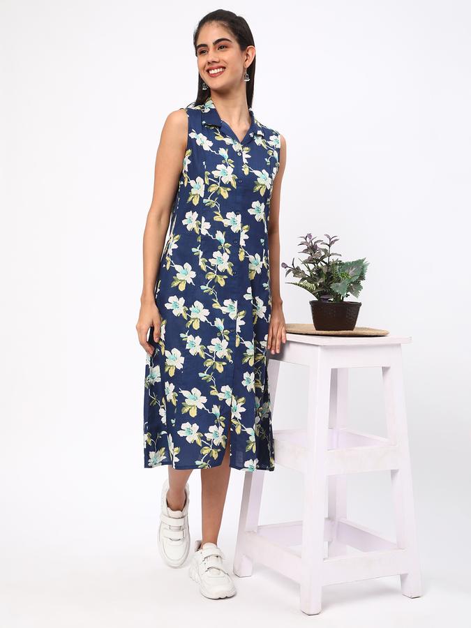 Women Rayon Regular Fit Shirt Collar Printed Kurta