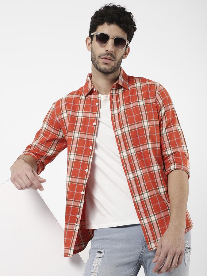 R&B Orange Men Casual Shirts image number 0