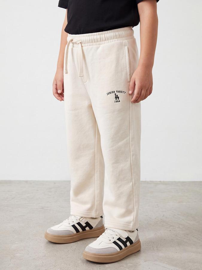 R&B Boys Ivory Graphic Print Straight Fit Pure Cotton Pant 