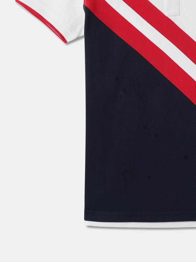 Boys Colourblock Relaxed Fit Polo T-Shirt image number 3