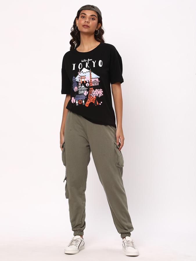 Women Typographic Print Loose Fit T-Shirt image number 1
