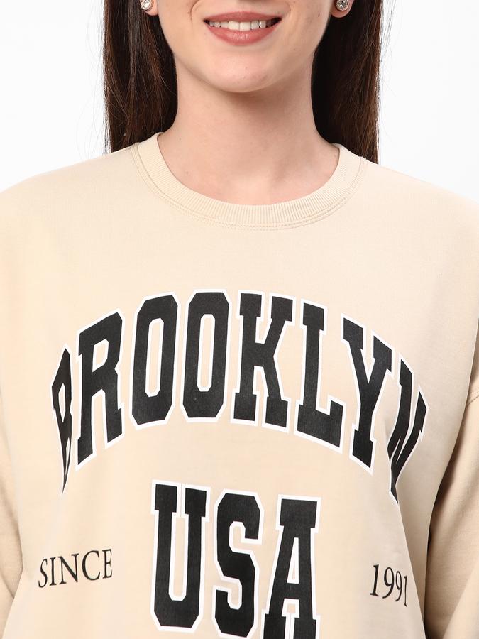 Women Typographic Print Round-Neck Sweatshirt image number 3