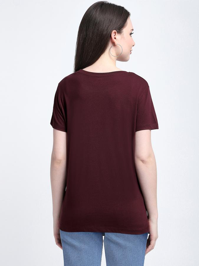 Women Cotton Regular Fit Crew Neck Slogan T-shirt