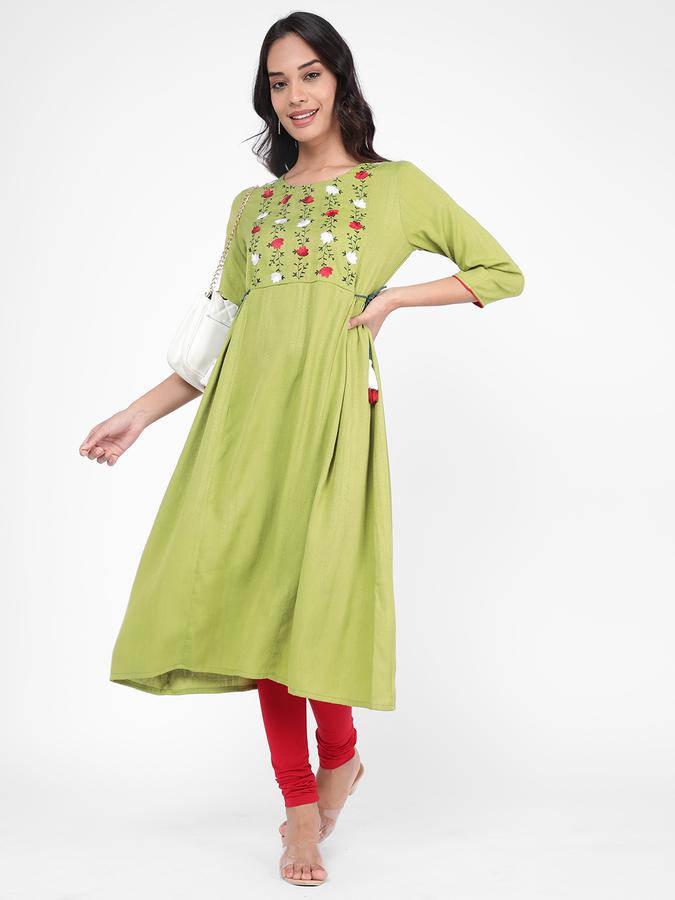 R&B Women Olive Kurta image number 1