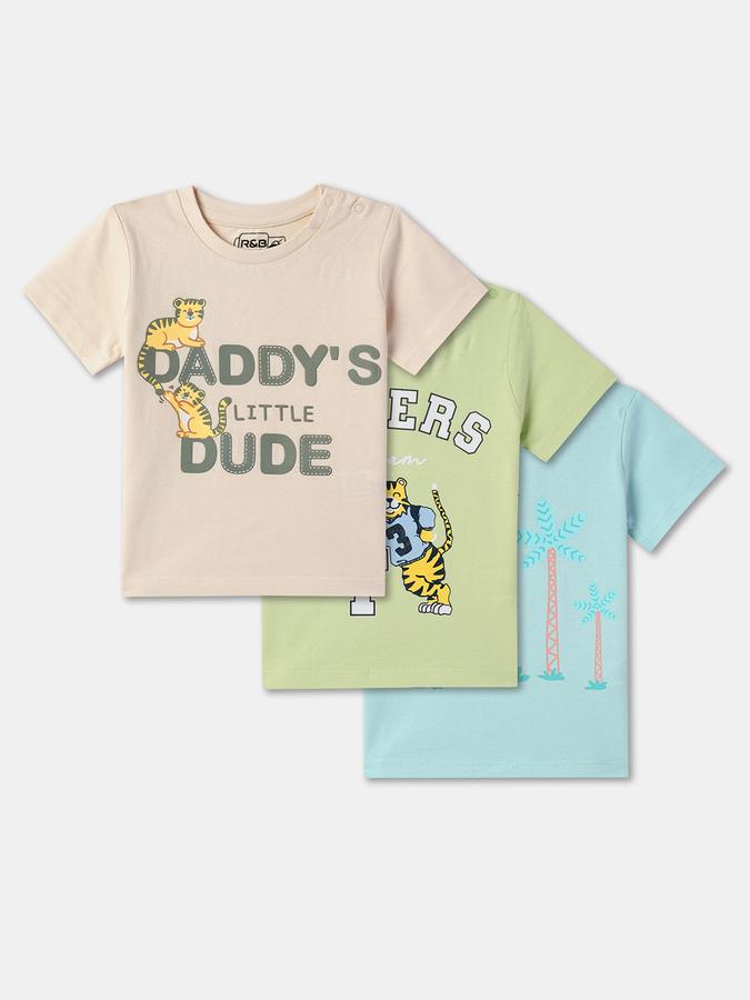Pack of 3 Boy Graphic Print Round-Neck T-Shirts