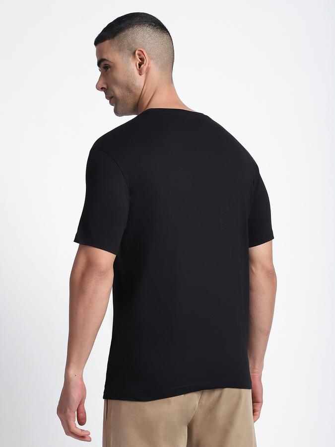 R&B Men's Black Printed T-Shirt