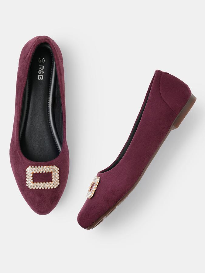 R&B Women Maroon Ballerinas image number 0