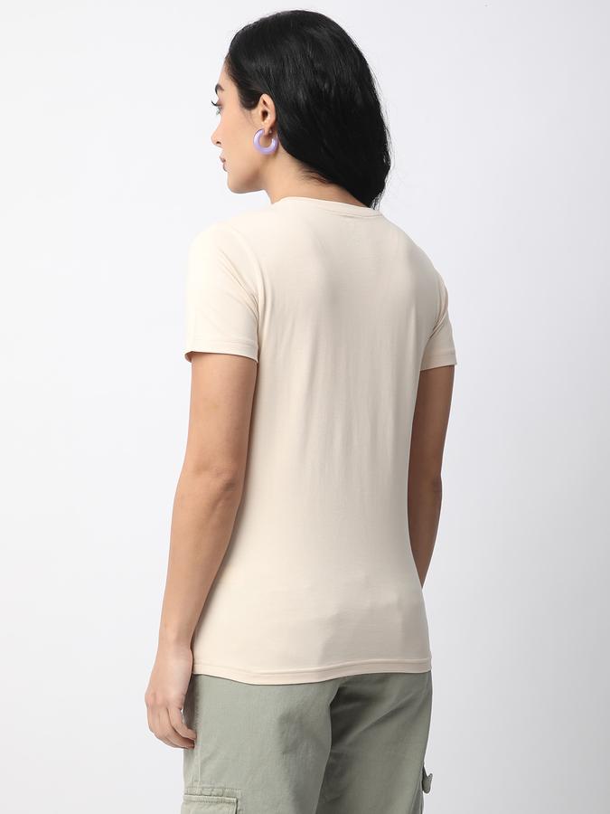 Women Cotton Relaxed Fit Crew Neck Solid T-shirt