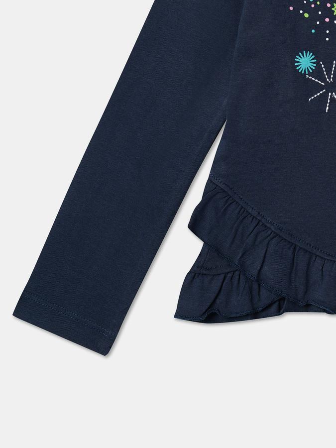 R&B Girl's Round Neck Graphic Knit Top data-index=