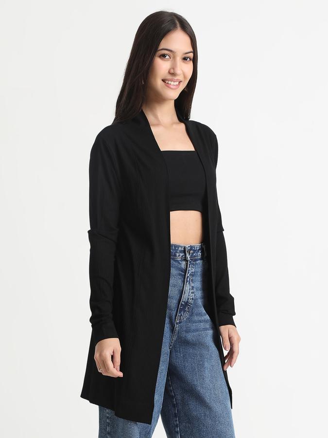 Women Fleece Regular Fit Shrug Open Front Jacket
