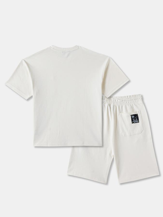 Boys Cotton Graphic T-shirt And Pyjama Shorts Set