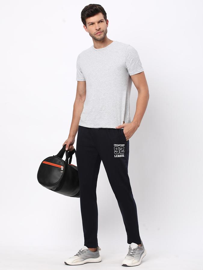 Men Typographic Print Joggers with Drawstring Waist image number 1