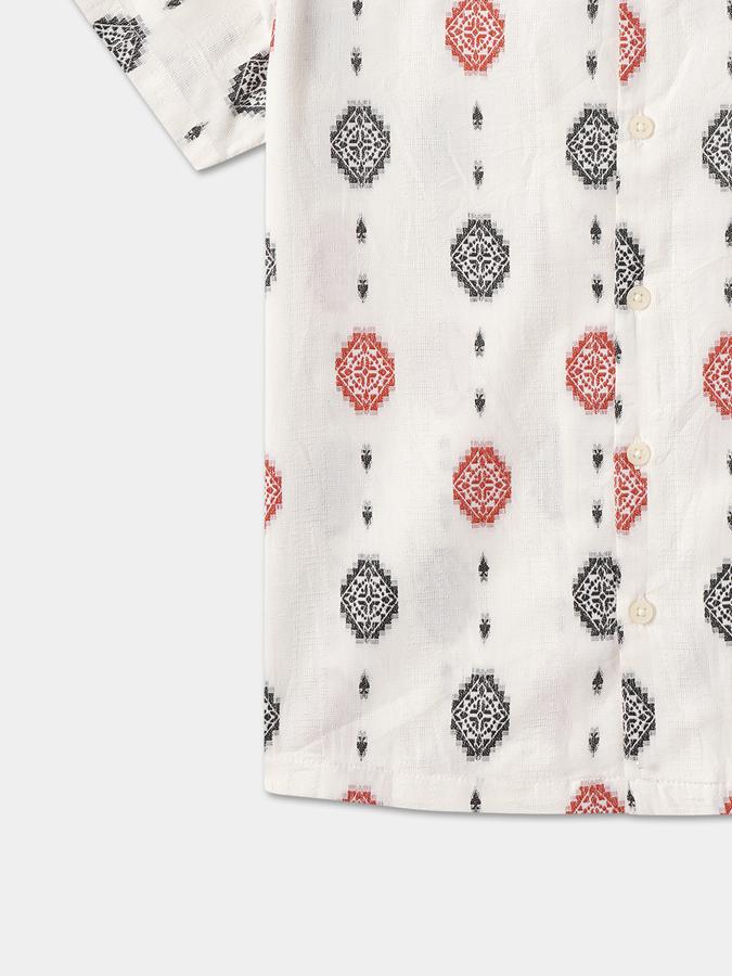 Boys Micro Print Relaxed Fit Shirt image number 3