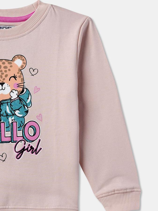 Girls Graphic Regular Fit Full Sleeves SweaT-Shirt
