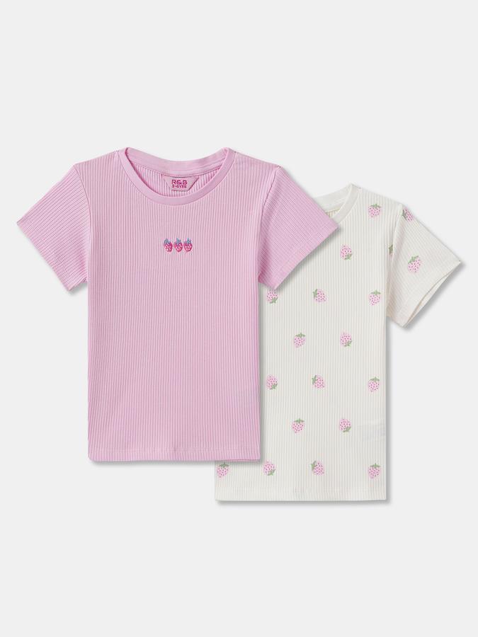 Girls Graphic Print Pure Cotton Regular T Shirt 