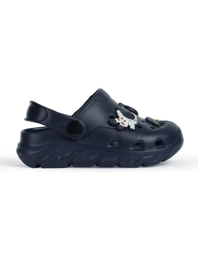 R&B Navy Blue Embellished Slip On Boys Clogs