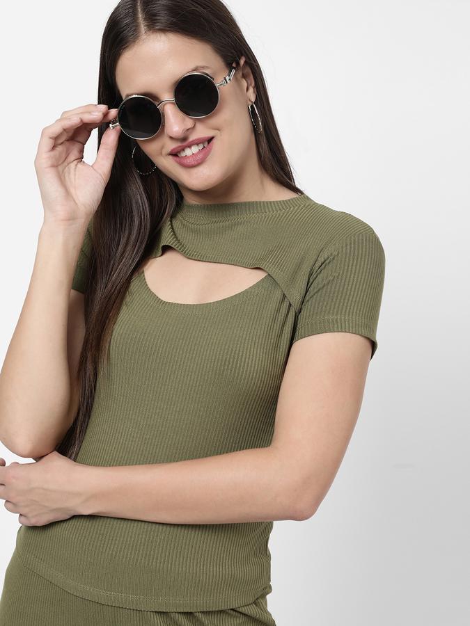 R&B Women's Keyhole Detail Rib Top