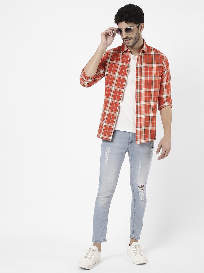 R&B Orange Men Casual Shirts image number 1